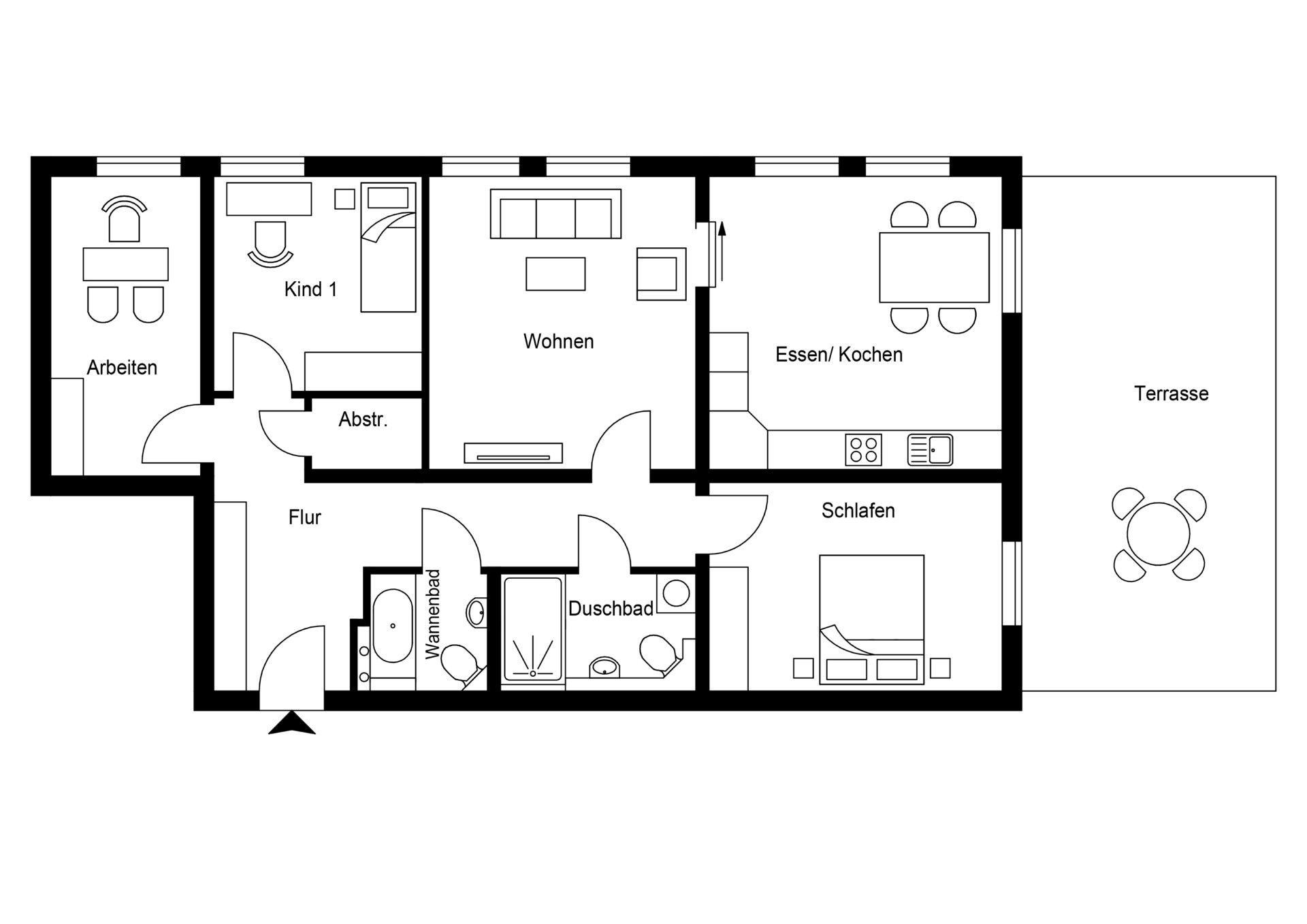 4 Zimmer | 1. Dachgeschoss | Campusseite - 118,81 m² Wohnfläche