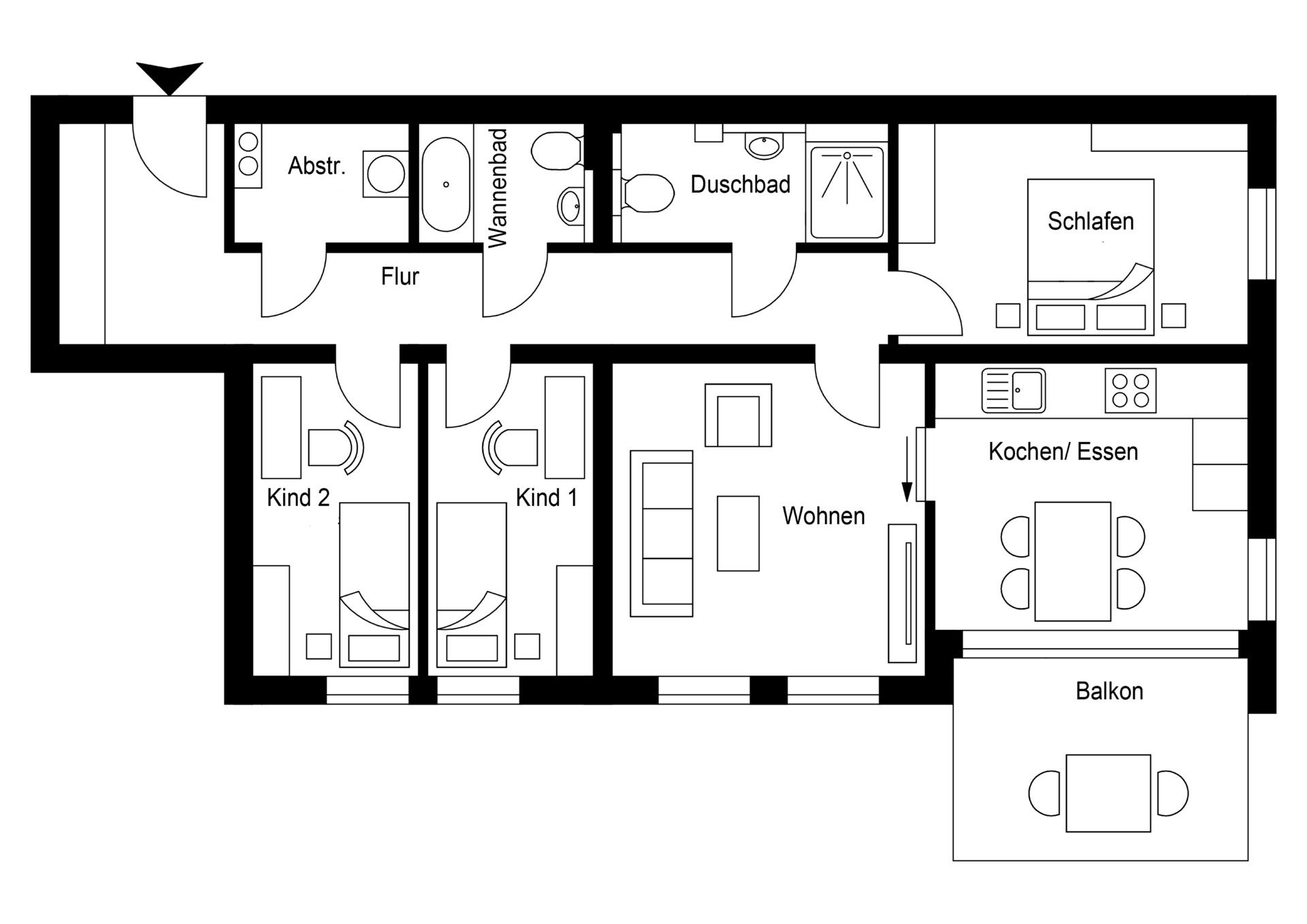 4 Zimmer | 1. Dachgeschoss | Campusseite - 110,51 m² Wohnfläche