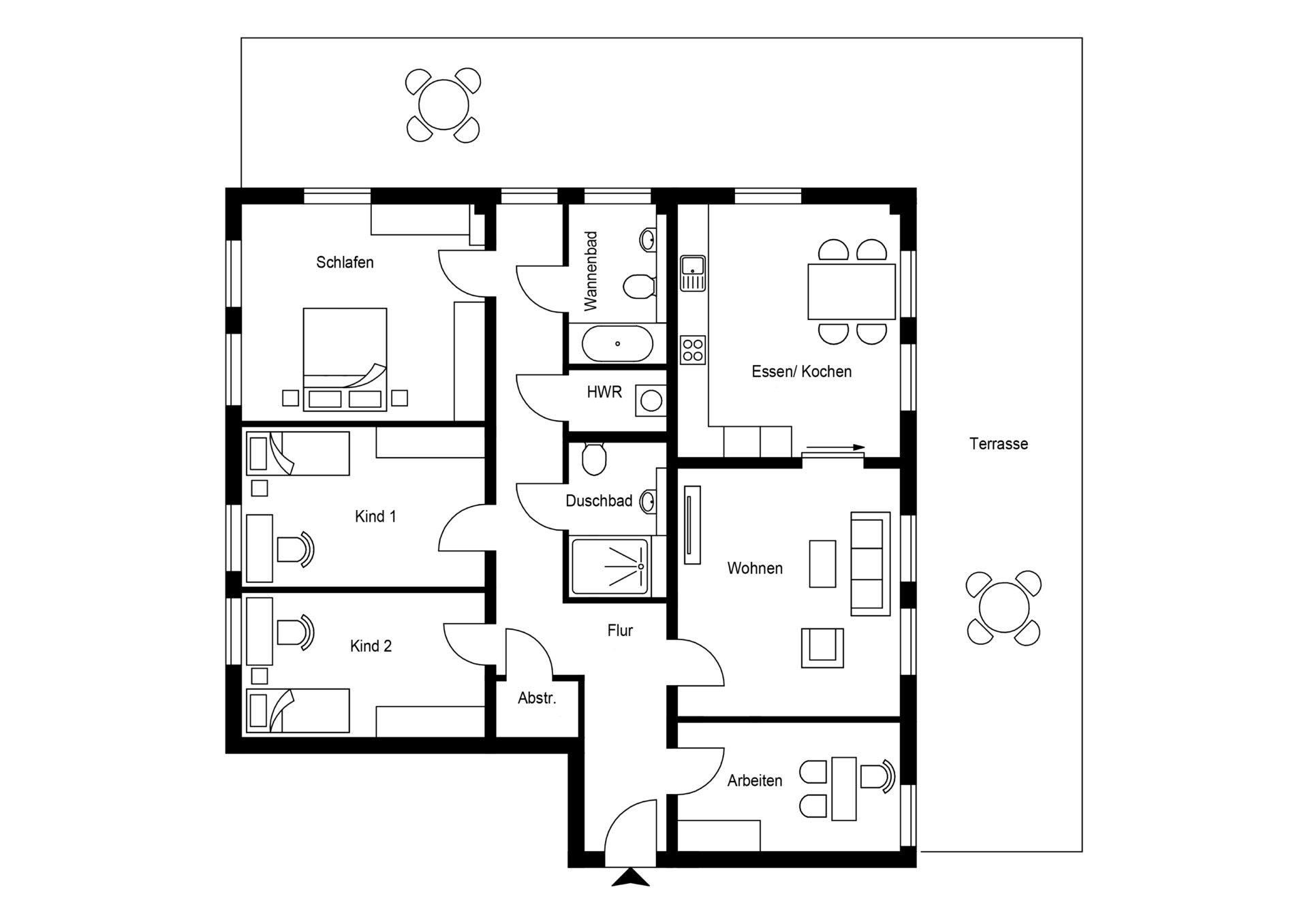 5 Zimmer | 2. DG, Penthouse | Campusseite/ Gartenseite - 180,97 m² Wohnfläche